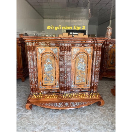 Tủ thờ gò công 11 trụ cao 1m 52 ngang 1m 60 rộng 70 chân 86 x 1m 80
