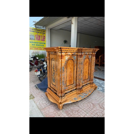 Tủ thờ gò công 15 trụ gõ đỏ 100 % ở gò công Tiền Giang